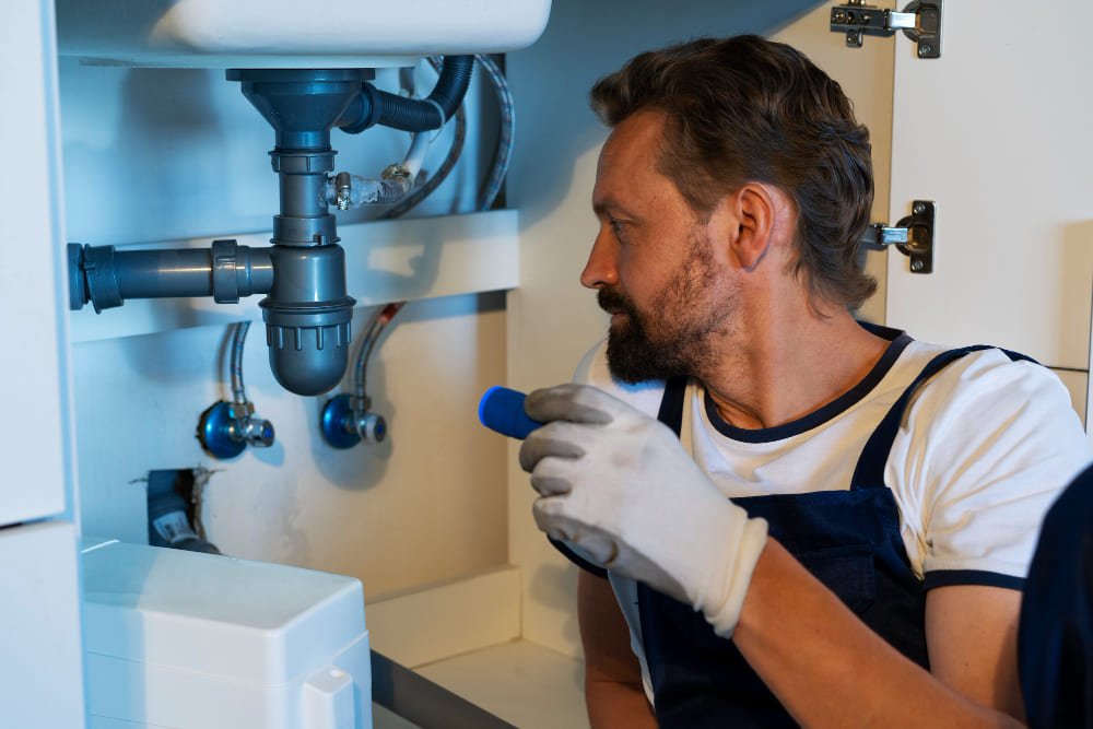 profissional de hidráulica observando como saber se tem ar na caixa d'água